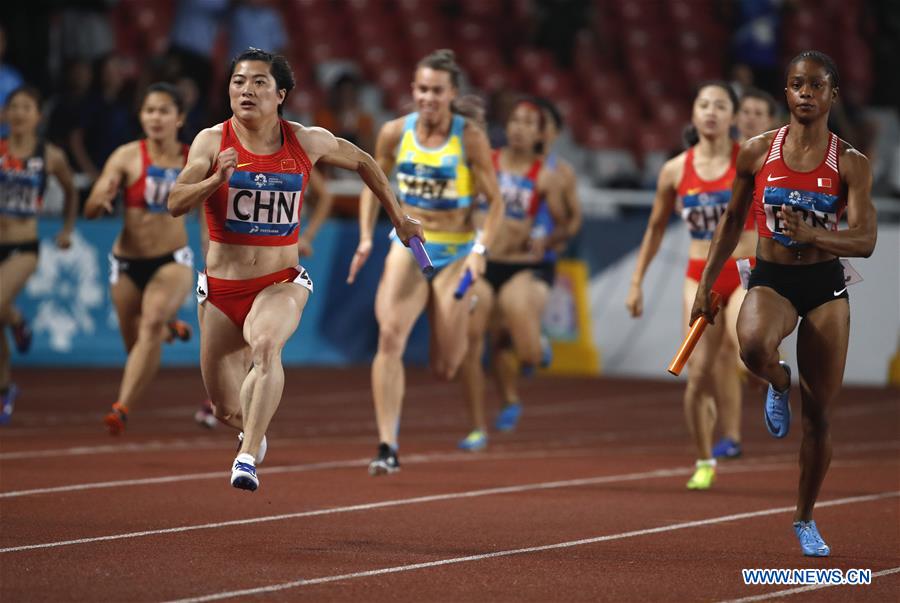 (SP)INDONESIA-JAKARTA-ASIAN GAMES-ATHLETICS-WOMEN'S 4X100M RELAY
