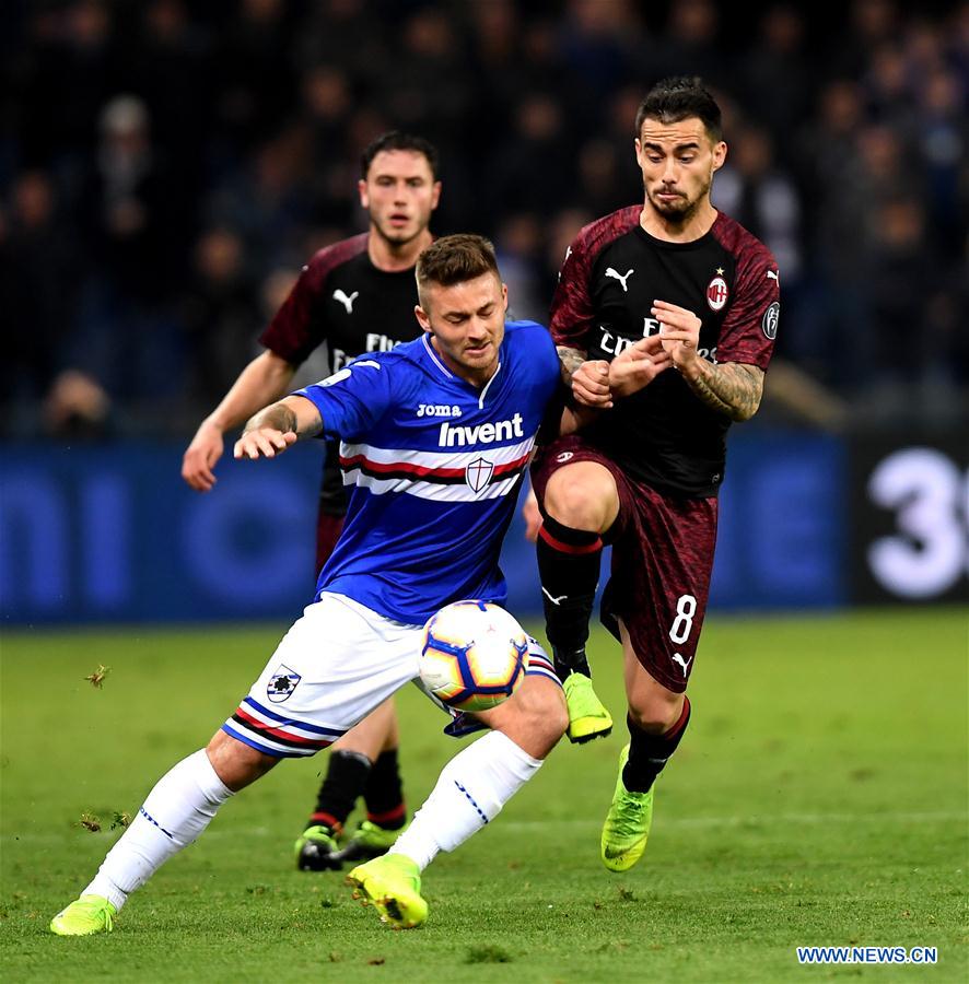 (SP)ITALY-GENOVA-SOCCER-ITALIAN CUP-SAMPDORIA VS AC MILAN