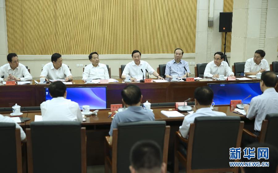 8月31日，中宣部在北京召開創新新聞傳播工作交流會，中共中央政治局委員、中央書記處書記、中宣部部長劉奇葆出席會議并講話。新華社記者蘭紅光攝