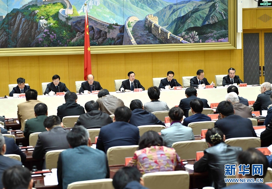 1月13日，中共中央政治局委員、中宣部部長、全國&ldquo;掃黃打非&rdquo;工作小組組長劉奇葆在北京出席第三十次全國&ldquo;掃黃打非&rdquo;工作電視電話會議。新華社記者 李濤 攝