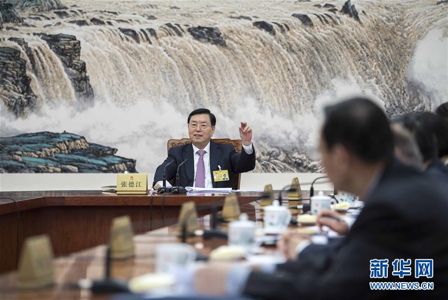 1月29日，十二屆全國人大常委會第一百零九次委員長會議在北京人民大會堂舉行，張德江委員長主持會議。 新華社記者 李濤 攝