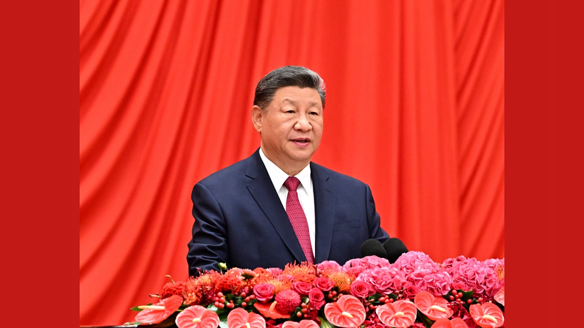 習近平等黨和國家領導人出席慶祝中華人民共和國成立76周年招待會