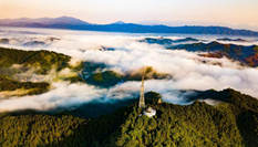 航拍江西宜豐&ldquo;云海伴日出&rdquo;美景