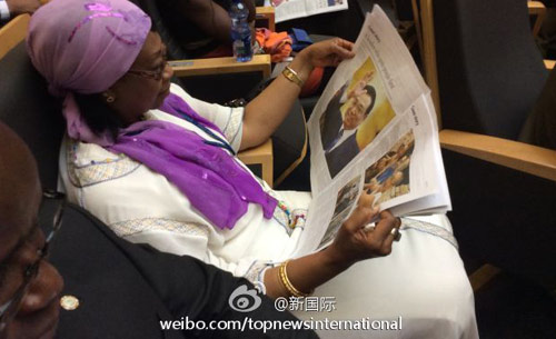 李克強(qiáng)即將在非盟總部發(fā)表演講，請柬&ldquo;一柬難求&rdquo;。圖片來源：&ldquo;新國際&rdquo;微博。