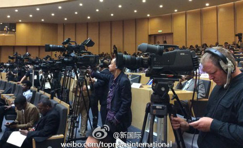 李克強(qiáng)即將在非盟總部發(fā)表演講，請柬&ldquo;一柬難求&rdquo;。圖片來源：&ldquo;新國際&rdquo;微博。