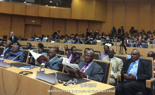 李克強(qiáng)即將在非盟總部發(fā)表演講，請柬&ldquo;一柬難求&rdquo;。圖片來源：&ldquo;新國際&rdquo;微博。