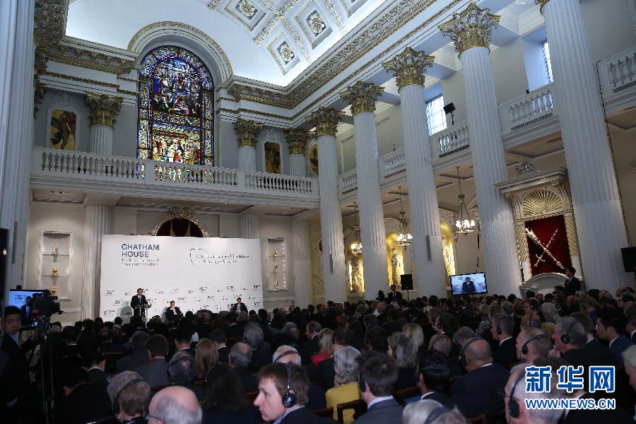 6月18日，國務院總理李克強在倫敦金融城市長官邸面向英國皇家國際問題研究所和國際戰略研究所兩大智庫發表題為《共建包容發展的美好世界》的演講。新華社記者 龐興雷 攝 