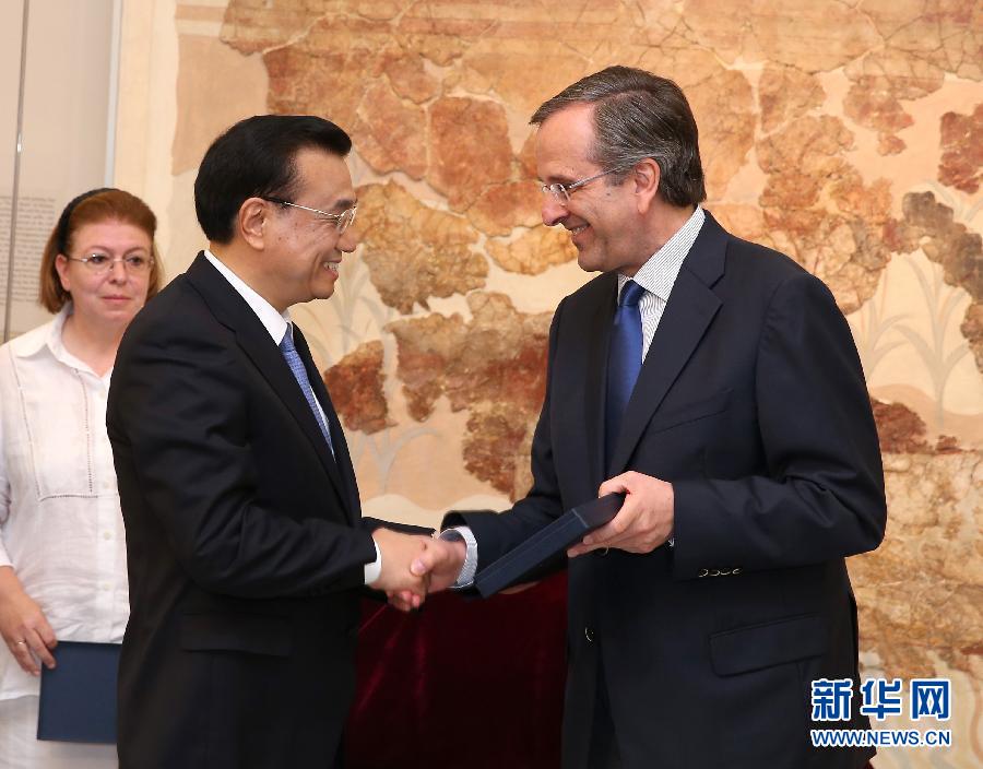 6月21日，國務院總理李克強與希臘總理薩馬拉斯共同出席希臘伊拉克利翁博物館新館開館儀式并發表講話。 新華社記者 龐興雷 攝