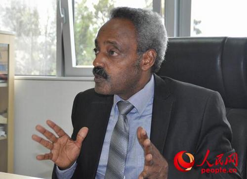 非盟委員會中國項目協調官范塔洪大使 人民網記者常紅攝