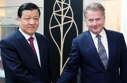 劉云山對芬蘭進行正式訪問